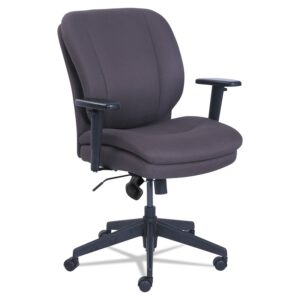 SertaPedic Cosset Ergonomic Task Chair, Supports Up to 275 Lb, 19.5" to 22.5" Seat Height, Gray Seat/Back, Black Base