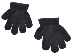 baix toddler winter knitted writing gloves, black - 1-3 years