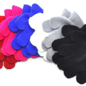 BaiX Toddler Winter Knitted Writing Gloves, Black - 1-3 Years