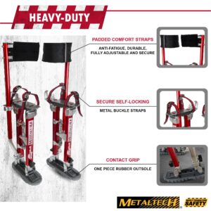 Metaltech I-BMDS2440 BuildMan Grade 24-in. to 40-in. Drywall Stilts 2-Pack, Anodized Aluminum Stilts for Adults, Drywall Tools for Home Improvement, Paint Stilts with Anti-Fatigue Comfort Straps