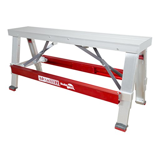 Metaltech I-BMDWB18 BuildMan 18-30'' Adjustable height Aluminum Drywall Workbench - 500 pound capacity