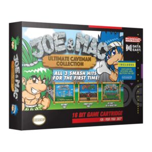 retro-bit joe & mac: ultimate caveman collection snes cartridge - 3 games in 1 - super nes