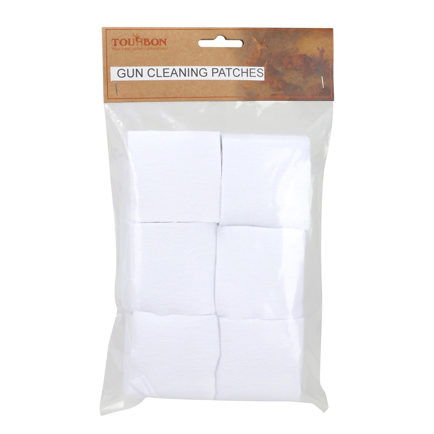 Tourbon Cotton Firearms Gun Cleaning Patches (7mm 9mm .357 .38-45 Caliber .410, 20 Gauge, 300 Patches)