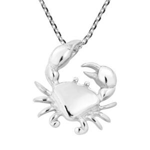 AeraVida Charming Crab Claws Cancer Zodiac .925 Sterling Silver Pendant Necklace | Casual Necklace Jewelry for Women | Jewelry Gift