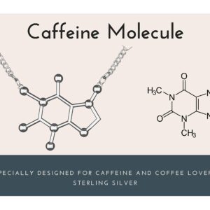 Caffeine Molecule Necklace, 925 Sterling Silver, Coffee Necklace, Coffee Lover Jewelry for Women, Coffee Gifts for Women, Coffee Lovers Gifts