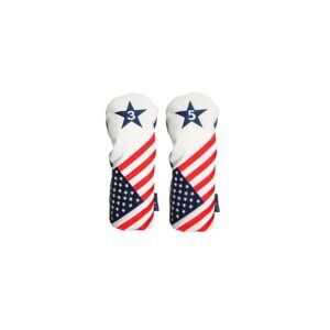 USA 3 & 5 Headcover Patriot Golf Vintage Retro Patriotic Fairway Wood Head Cover Fits All Modern Fairway Wood Clubs