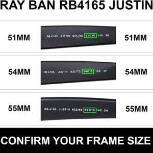 IKON LENSES Replacement Lenses for RB4165 Ray Ban (Polarized) - Fits RayBan RB 4165 Justin Sunglasses - Black (54MM)