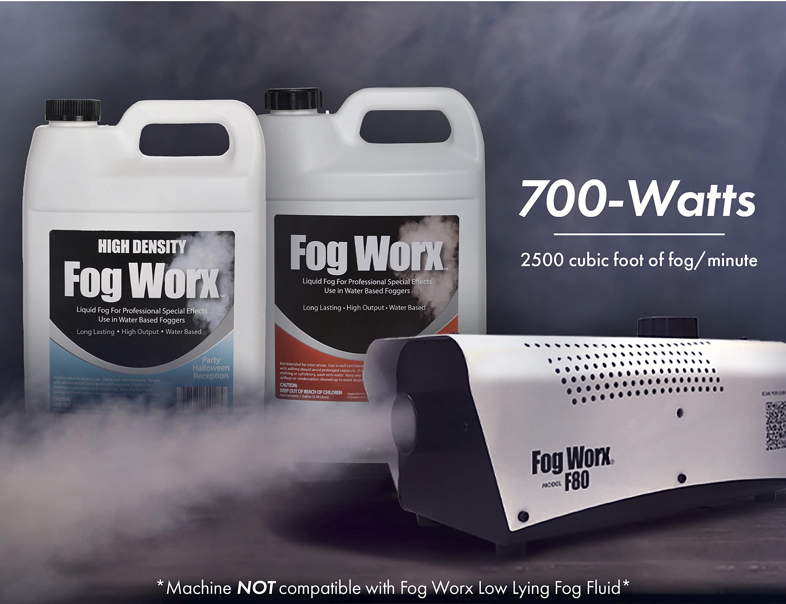 FogWorx Extreme High Density Fog Juice - Long Lasting, High Output, Odorless Water Based Machine Fluid - 1 Quart, 32 Ounces for 400 to 1500 Watt Machines