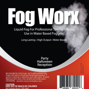 FogWorx Fog Juice - 1 Half Gallon of Premium Fog Fluid (64oz) - Medium Density, High Output, Long Lasting Fog Machine Fluid