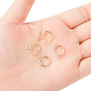 YOVORO 16G 3-4PCS 316L Stainless Steel Septum Piercing Nose Rings Hoop Cartilage Tragus Retainer Body Piercing Jewelry 8-10MM (e: 8pcs Silver-Tone+Rose Gold 8mm)