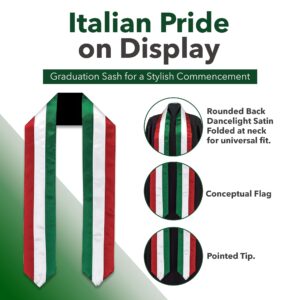 Vision Wear Italy Flag Graduation Sash/Stole International Study Abroad Adult Unisex