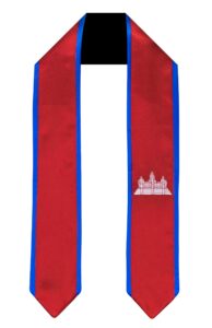 vision wear cambodia flag graduation sash/stole international study abroad adult unisex