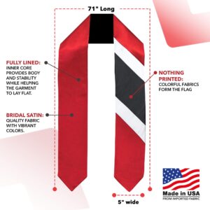 Vision Wear Trinidad Tobago Flag Graduation Sash/Stole International Study Abroad Adult