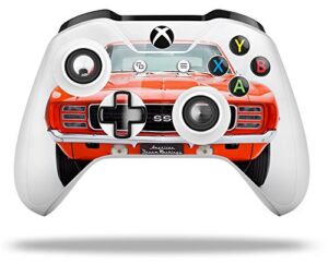 wraptorskinz decal vinyl skin wrap compatible with xbox one s/x controller - 1969 chevy camaro orange 3813 (controller not included)