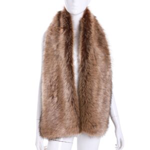 Women Long Faux Fox Fur Shawl Bridal Stole Cover Up Winter Soft Bolero Scarf Raccoon