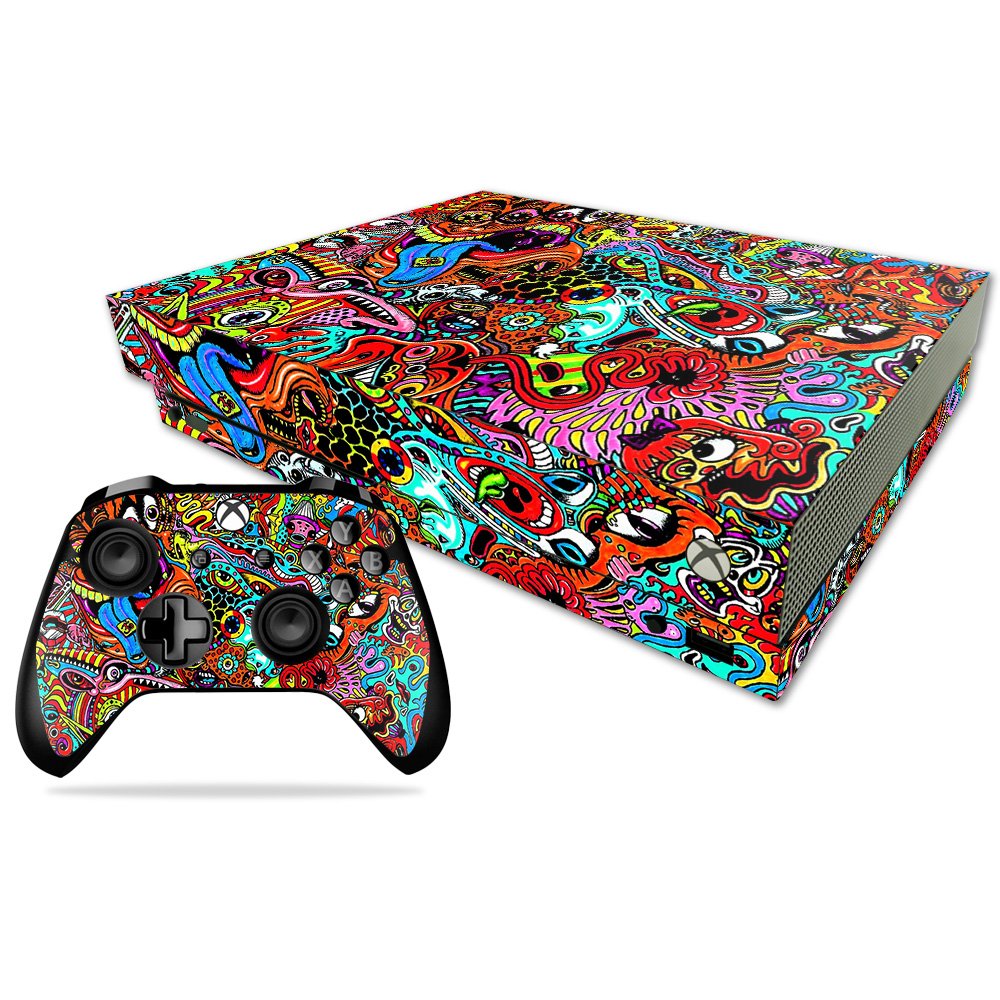 MightySkins Skin Compatible with Microsoft Xbox One X - Acid Trippy | Protective, Durable, and Unique Vinyl Decal wrap Cover | Easy to Apply, Remove, and Change Styles | Made in The USA