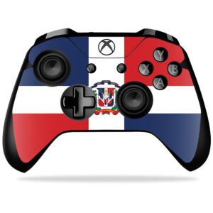 mightyskins skin compatible with microsoft xbox one x controller - dominican flag | protective, durable, and unique vinyl decal wrap cover | easy to apply, remove, and change styles | made in the usa