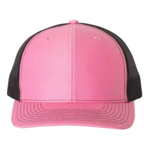 Richardson Snapback Trucker Cap Adjustable Hot Pink/ Black