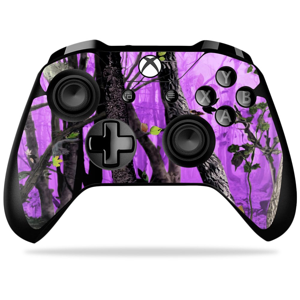 MightySkins Skin Compatible with Microsoft Xbox One X Controller - Purple Tree Camo | Protective, Durable, and Unique Vinyl wrap Cover | Easy to Apply, Remove, and Change Styles | Made in The USA