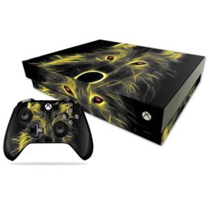 mightyskins skin compatible with microsoft xbox one x - neon wolf | protective, durable, and unique vinyl decal wrap cover | easy to apply, remove, and change styles | made in the usa