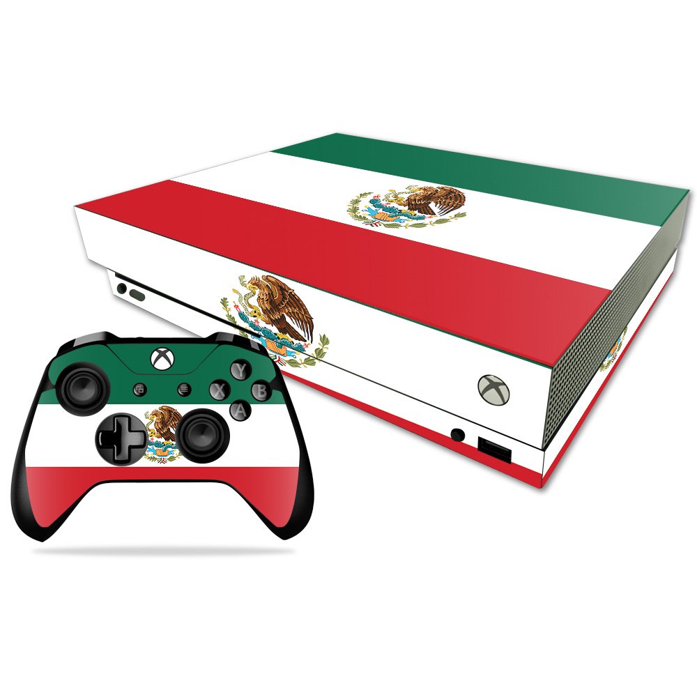 MightySkins Skin Compatible with Microsoft Xbox One X - Mexican Flag | Protective, Durable, and Unique Vinyl Decal wrap Cover | Easy to Apply, Remove, and Change Styles | Made in The USA