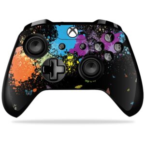 mightyskins skin compatible with microsoft xbox one x controller - splatter | protective, durable, and unique vinyl decal wrap cover | easy to apply, remove, and change styles | made in the usa