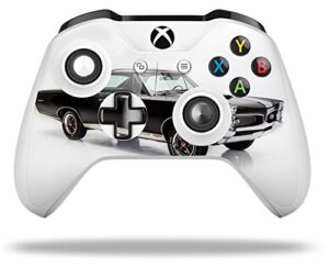 wraptorskinz decal vinyl skin wrap compatible with xbox one s / x controller - 1967 black pontiac gto 3786 (controller not included)