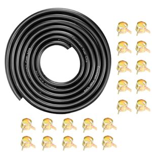 CocoMocart 10-Foot Length Stretchy 1/4 Inch ID Fuel Line+20pcs 2/5" ID Hose Clamps for Kawasaki Kohler Briggs & Stratton Small Engines