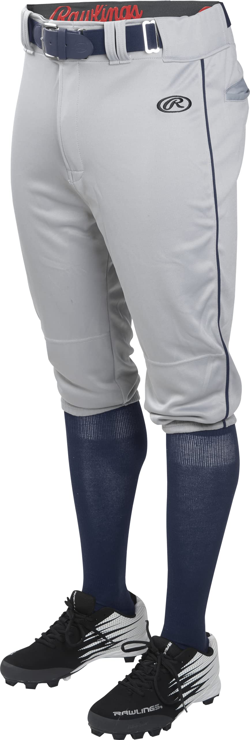 Rawlings | LAUNCH SERIES Knicker Baseball Pants | Youth Medium | Grey/Navy