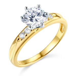 GM Fine Jewelry 14k Yellow Gold Wedding Engagement Ring - Size 5