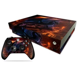 mightyskins skin compatible with microsoft xbox one x - fire dragon | protective, durable, and unique vinyl decal wrap cover | easy to apply, remove, and change styles | made in the usa