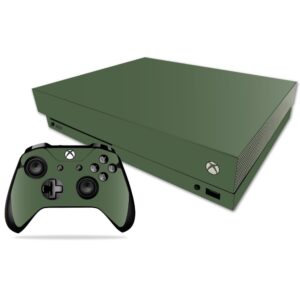 MightySkins Skin Compatible with Microsoft Xbox One X - Solid Olive | Protective, Durable, and Unique Vinyl Decal wrap Cover | Easy to Apply, Remove, and Change Styles | Made in The USA