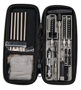 smith & wesson m&p compact rifle cleaning kit with multiple wire and plastic brushes for .22 and .30 caliber long guns