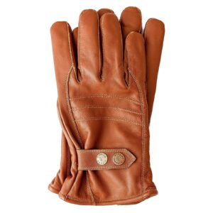 Riparo Winter Gloves for Men, Leather Winter Gloves for Cold Weather, Snow Gloves for Motorcycle Driving Hiking Outdoor (Brown, Large)