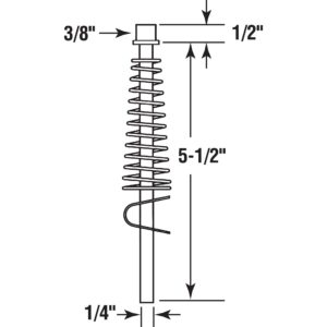 Prime-Line MP6920 Bi-Fold Door Guide Rod, 5-1/2 In. (2 Pack)