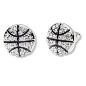 basketball earrings, basketball jewelry, silver basketball stud earrings- basketball gifts for women basketball player, basketball mom, basketball lover, fans