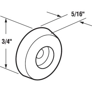 Prime-Line MP6119 Tub Enclosure Door Bumpers, 3/4 In. Outside Diameter, Vinyl, Clear 10 count ( Pack of 1)