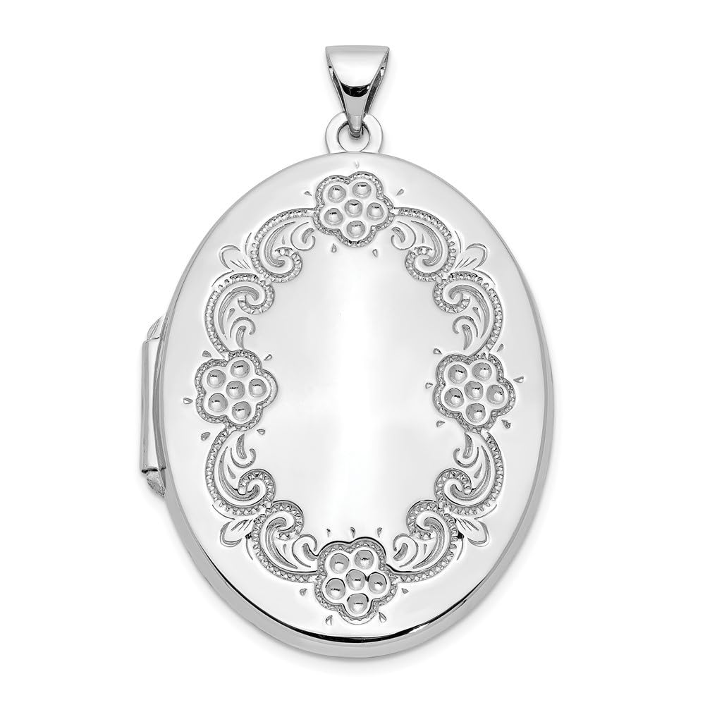 Diamond2Deal 14K White Gold 25mm Locket Pendant