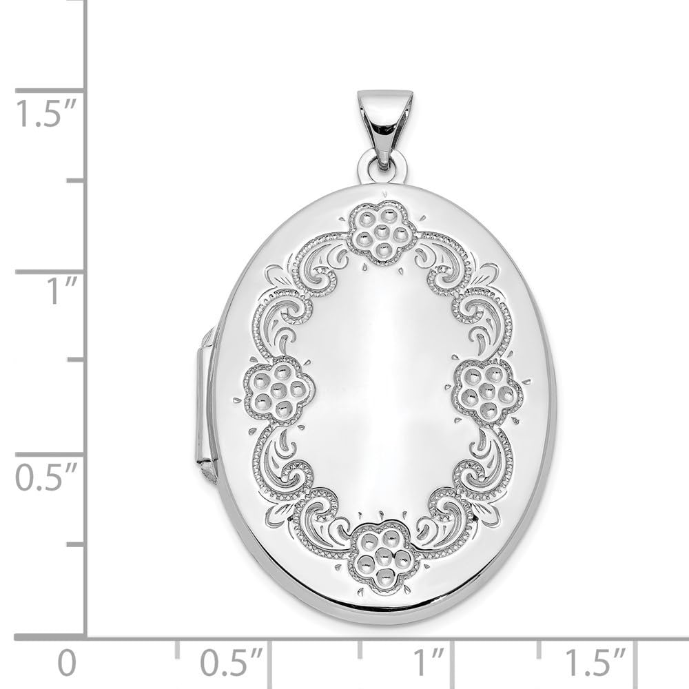 Diamond2Deal 14K White Gold 25mm Locket Pendant