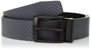 nike men's standard carbon fiber-texture reversible belt, dark grey/black, 36