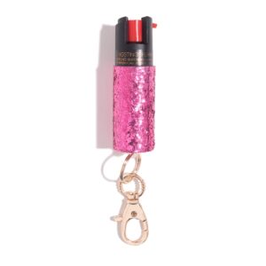 super-cute pepper spray keychain for women professional grade maximum strength oc formula 1.4 major capsaicinoids 10-12 ft effective range accurate stream self-defense accessory designed for women