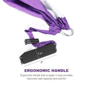 ZELUS Aerial Yoga Swing Sling Strong Yoga Hammock Kit Set Trapeze Inversion Equipment Include 2 Extensions Straps and Ceiling Mounting Kit(Purple)