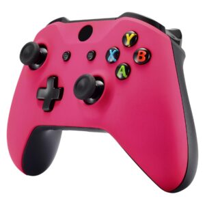 eXtremeRate Red Rose Faceplate Cover, Soft Touch Front Housing Shell Case, Comfortable Soft Grip Replacement Kit for Xbox One X & One S Controller Model 1708 - Controller NOT Included