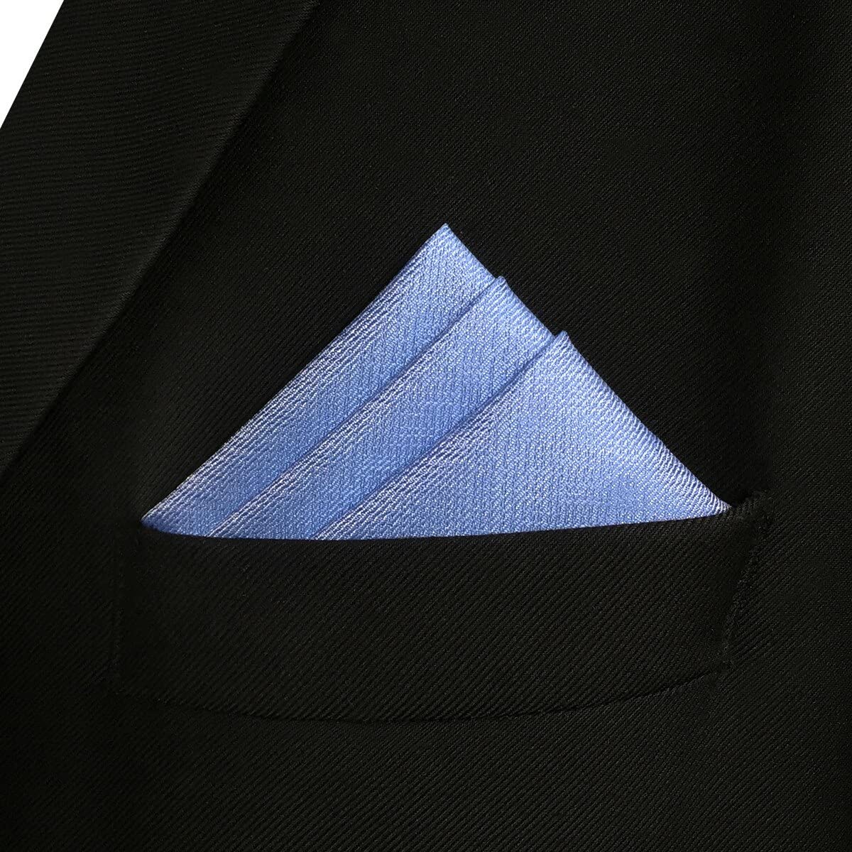 SHLAX&WING Solid Light Blue Azure Silk Pocket Squares for Men Business Wedding