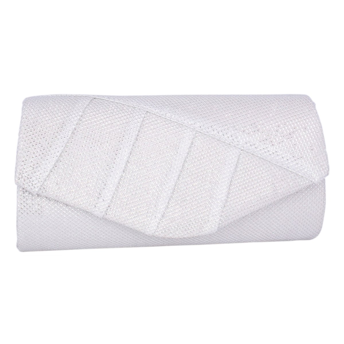 Adoptfade Womens Glitter Envelope Evening Clutch Vintage Bag,White