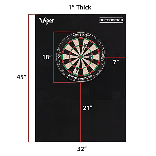 Viper Defender III Backboard & Sisal/Bristle Steel Tip Dartboard Bundle: Elite Set (Razorback Dartboard,Defender III Backboard, Edge Throw Line, 21pc Jar of Darts),black/yellow