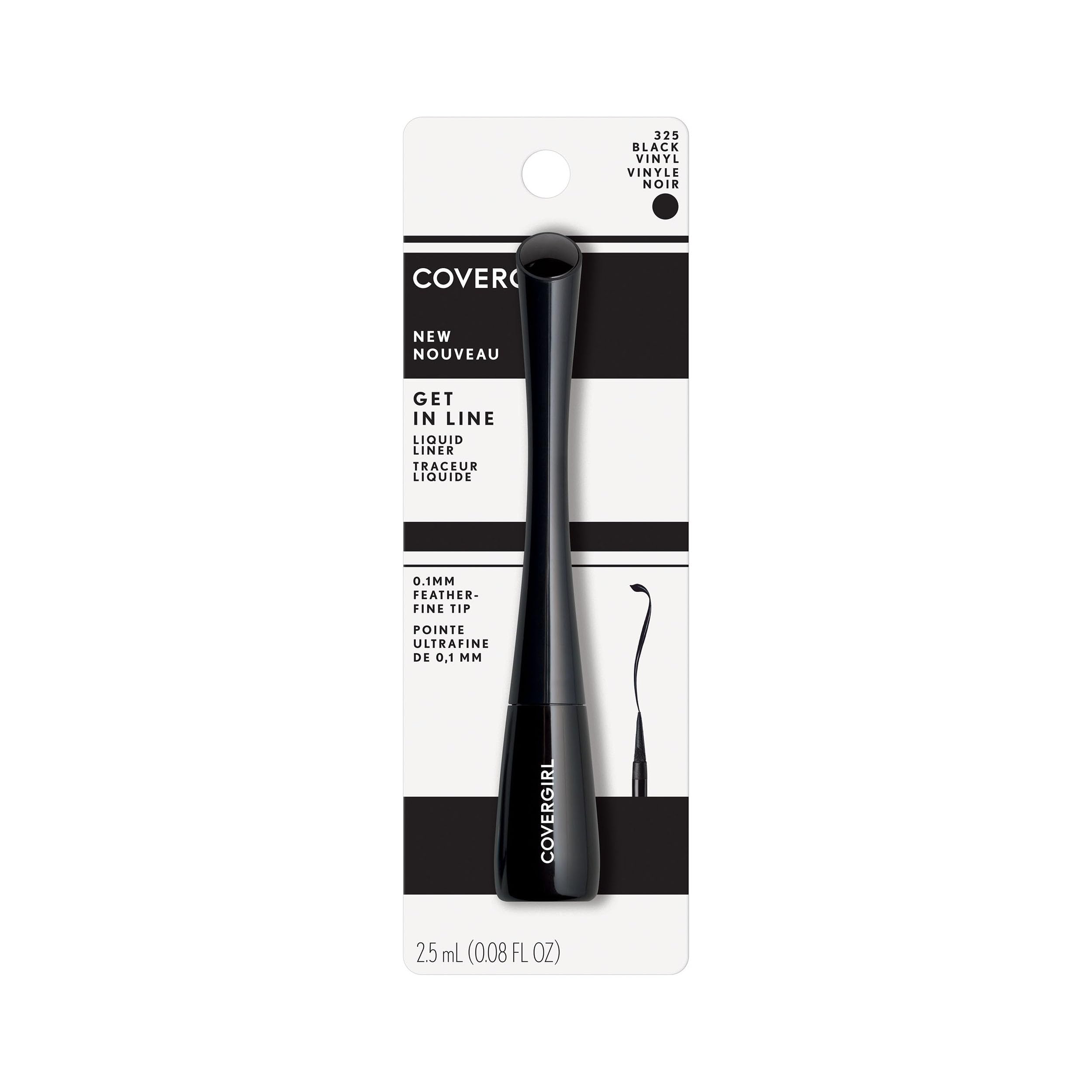 COVERGIRL Get In Line Liquid Eyeliner, Black Vinyl, 0.08 Fl oz