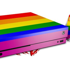 WraptorSkinz Decal Vinyl Skin Wrap Compatible with Xbox One X Console and Controller - Rainbow Stripes