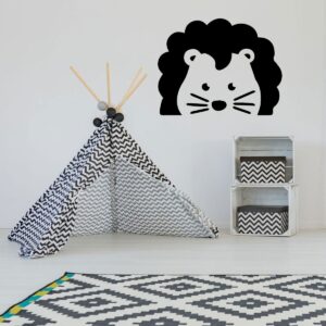 Wall Decal For Kids - Cute Lion Face - Vinyl Sticker Silhouette Decoration for Children's Bedroom, Playroom or Nursery Decor