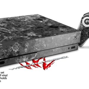 WraptorSkinz Decal Vinyl Skin Wrap Compatible with Xbox One X Console and Controller - Marble Granite 06 Black Gray